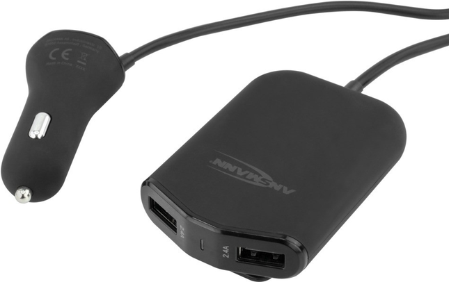 Ansmann 2x2 caricabatteria per auto porta / Caricabatteria USB intelligente per sigaretta USB 12V con 9.6A / Accessori auto ideali per viaggi lunghi / Compatibile con iPhone - iPad - Samsung - ecc (1000-0017)