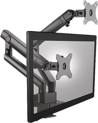 RaidSonic ICY BOX IB-MS314-T - Supporto da tavolo per 2 monitor (braccio doppio regolabile) - Nero - dimensioni schermo: fino a 81.3 cm (fino a 81.30cm (32") (IB-MS314-T)