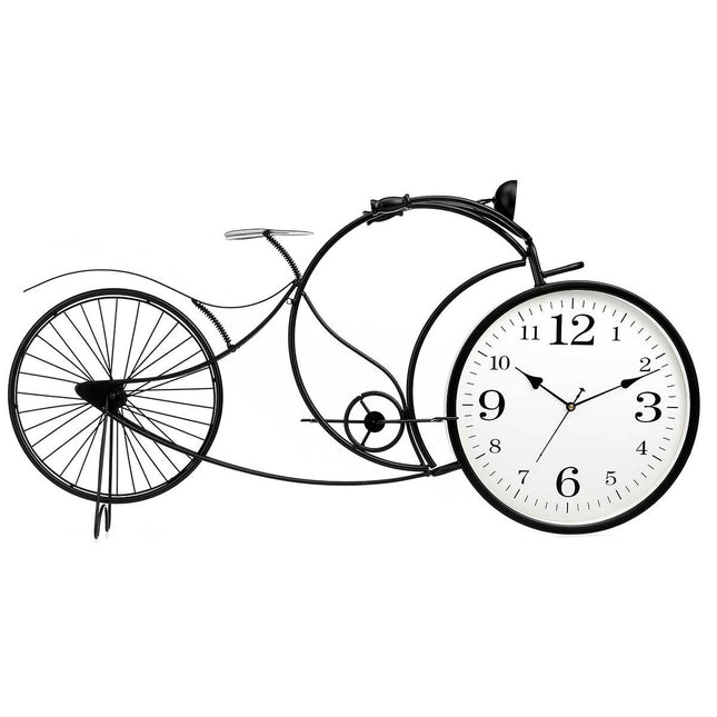 Orologio da Tavolo Bicicletta Nero Metallo 95 x 50 x 12 cm