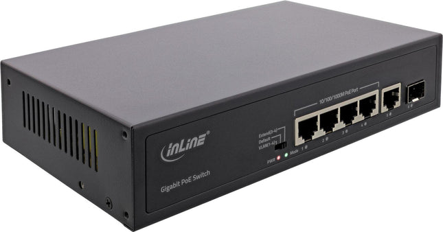 Interruttore di rete PoE+ Gigabit 5 porte 4x 1xSFP 1Gb/s Desktop Metal - Access Point - 1 Gbps - TCP/IP - Ethernet - Power over Ethernet - RJ-45 - MDI Rilevamento della porta - 3 HE (32305R)