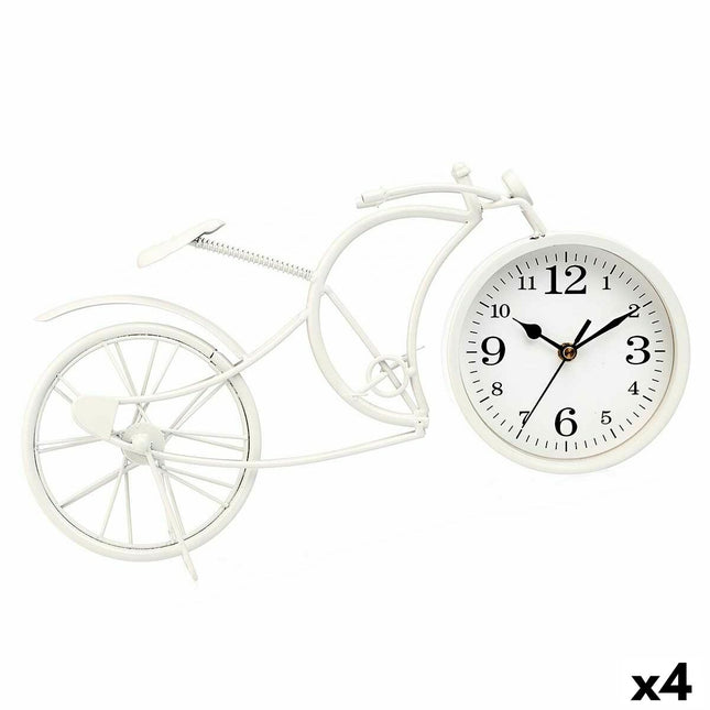 Orologio da Tavolo Bicicletta Bianco Metallo 40 x 19,5 x 7 cm (4 Unità)