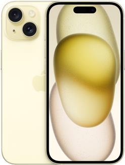 Apple iPhone 15 - 5G Smartphone - Dual SIM / Memoria interna 128GB - Display OLED - 6,1" - 2556 x 1179 Pixel - 2 x fotocamera posteriore 48 MP, 12 MP - fotocamera frontale 12 MP - giallo (MTP23ZD/A)