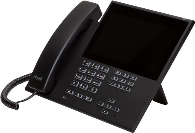 Auerswald COMfortel D-600 - Telefono VoIP con display/cavo del numero di telefono - funzione di chiamata a tre vie - SIP, RTCP, RTP, SRTP, SIPS - 6 linee - Nero