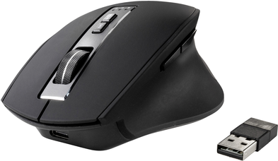 Rinforzare RF-WM-300 Ergonomico Mouse Bluetooth®, Wireless Optical Black/Grey 7 chiavi 2400 dpi Ergonomico (RF-5150984)