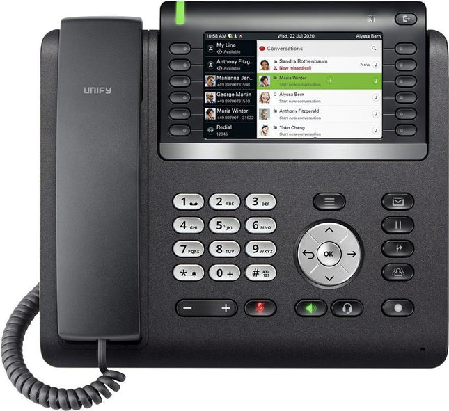 Unificare OpenScape Scrivania Telefono CP700X - Telefono VoIP - con interfaccia Bluetooth - funzione di chiamata a tre vie - SIP - Nero/argento