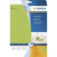HERMA Special - Etichette in carta fluorescente opaca autoadesiva permanente - Verde luminoso - rotondo 60 mm - 240 etichette (20 fogli x 12) (5155)