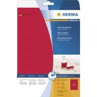 HERMA Special - Etichette in carta autoadesiva permanente, opaca, fluorescente - Rosso luminoso - 63,5 x 29,6 mm - 540 etichette (20 fogli x 27) (5045)