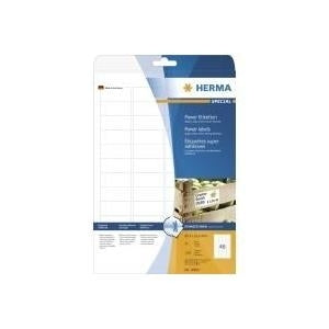 HERMA Special - Etichette in carta opaca autoadesiva ad alta resistenza - bianco - 45.7 x 21.2 mm - 1200 etichette (25 fogli x 48) (10902)