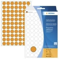 HERMA - Etichette adesive permanenti - Luminoso Arancione - 13 mm rotondo 1848 etichetta(i) (24 fogli x 77) (2234)